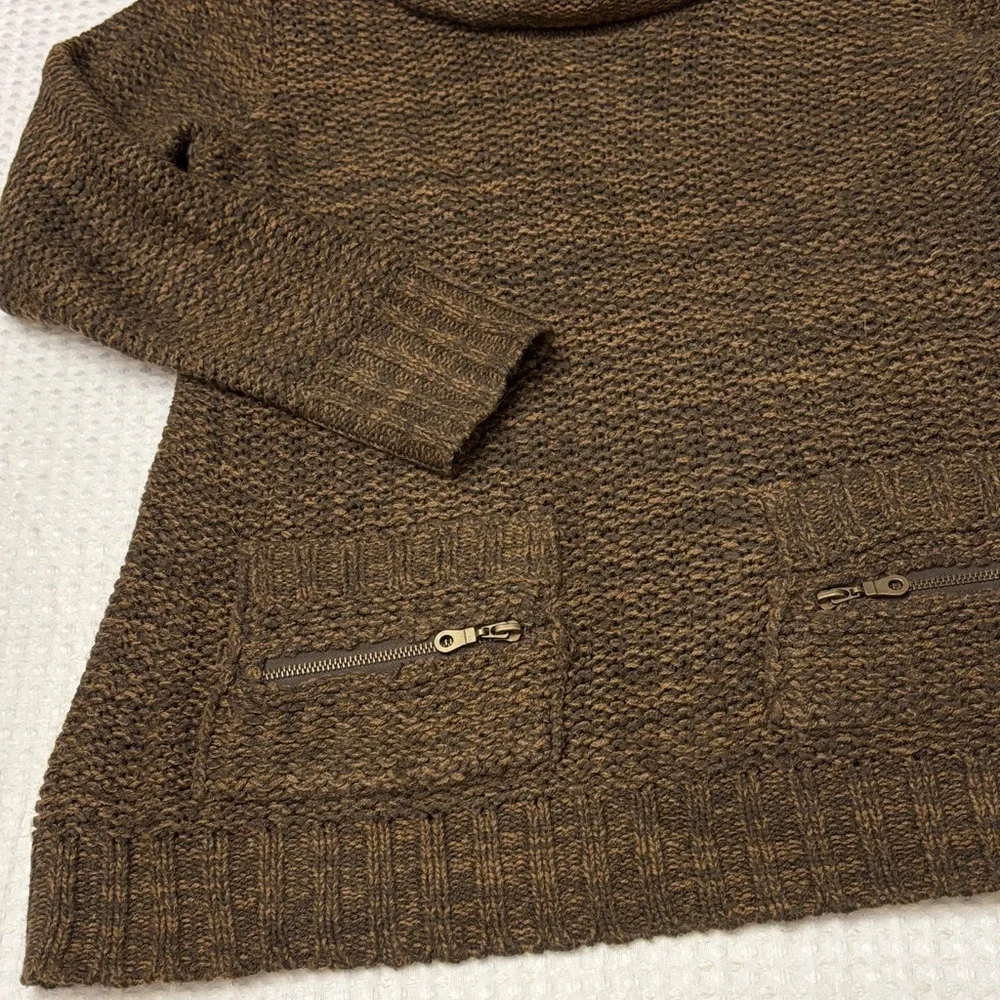 Cozy Brown Cowl Neck Women's Sweater Size Large